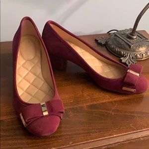 Maroon Michael Kors Block Heels